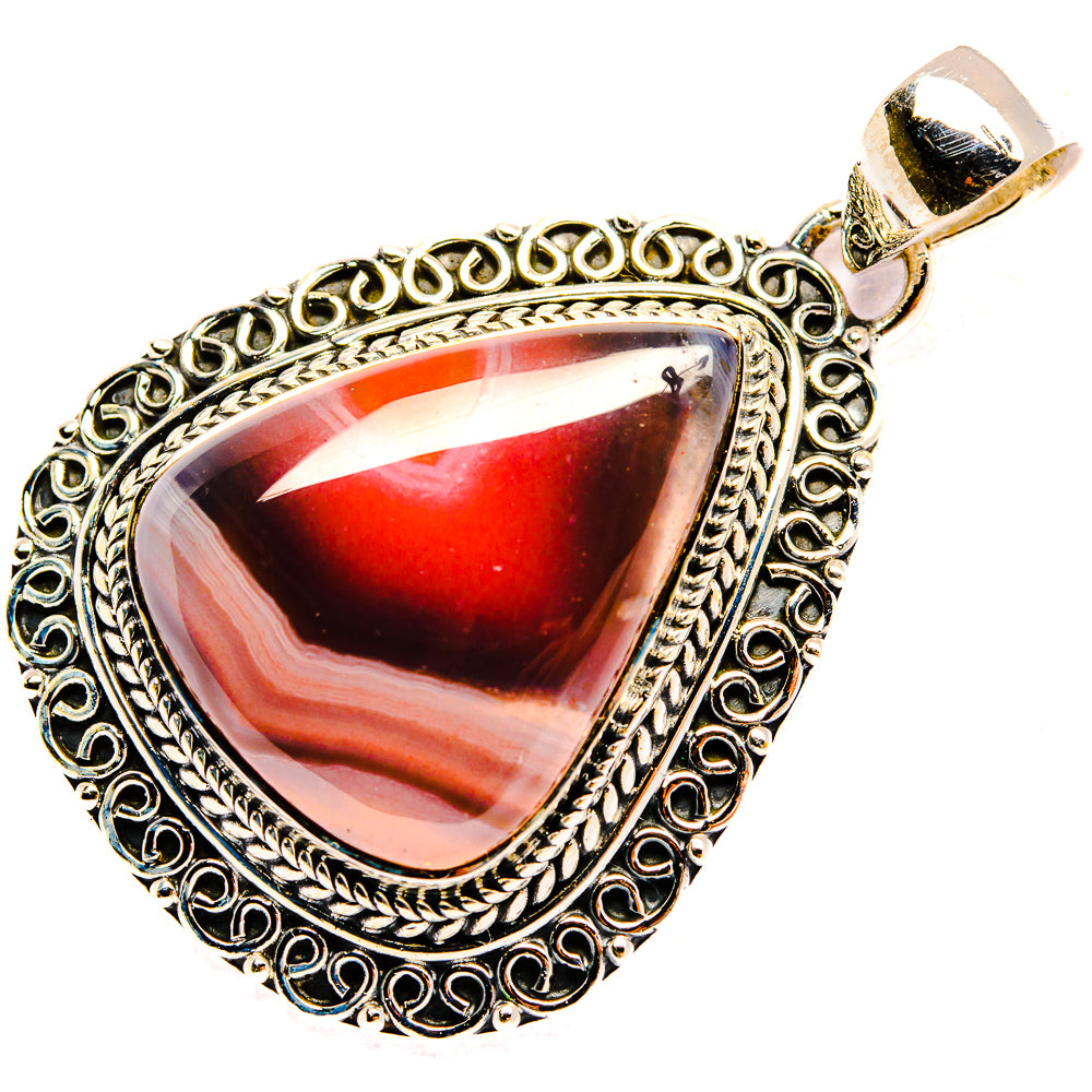 Red Botswana Agate Pendants handcrafted by Ana Silver Co - PD31012 - Photo 2