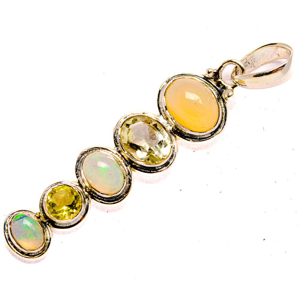Ethiopian Opal Pendants handcrafted by Ana Silver Co - PD31033 - Photo 2