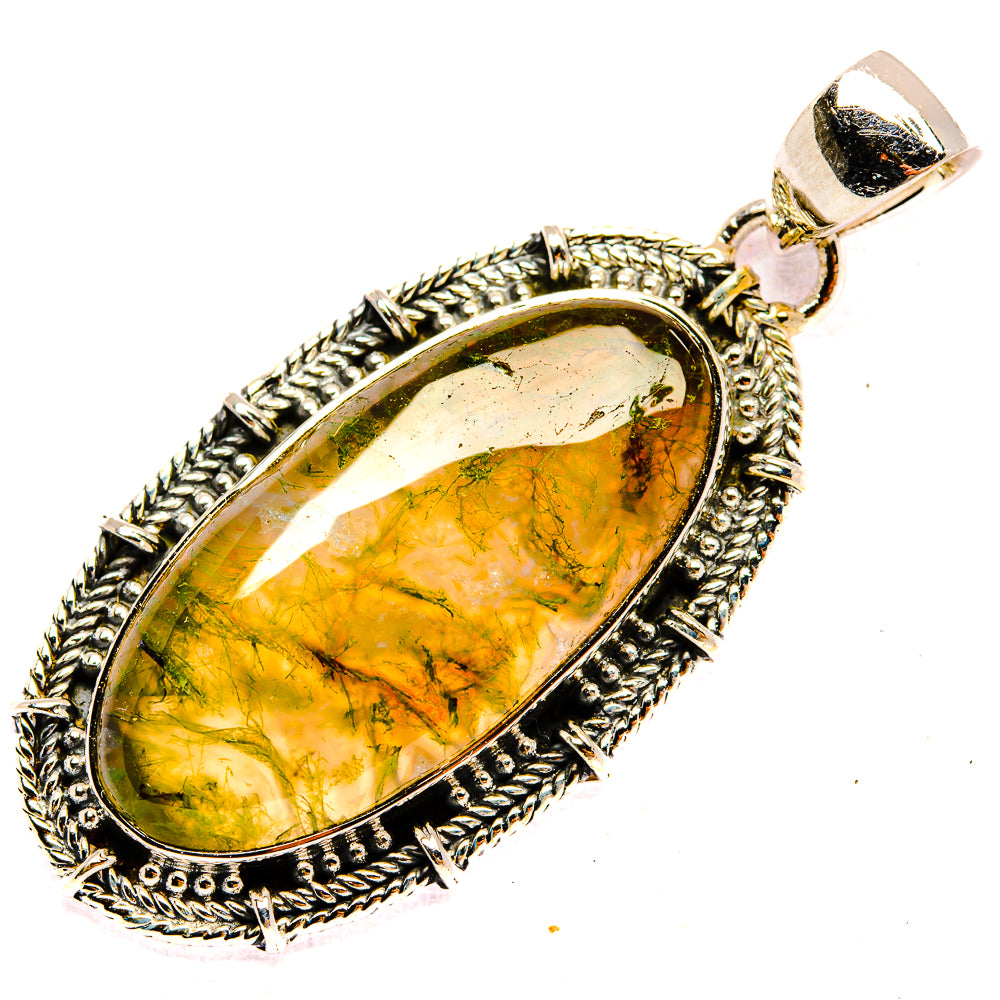Green Moss Agate Pendants handcrafted by Ana Silver Co - PD31045 - Photo 2