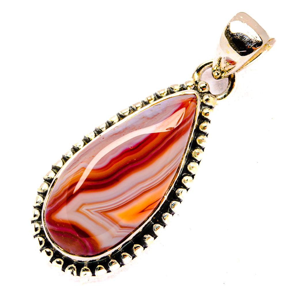 Red Botswana Agate Pendants handcrafted by Ana Silver Co - PD31054 - Photo 2