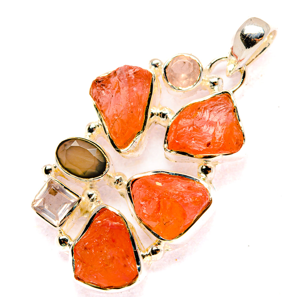 925 sterling silver pendant with mixed quartz stones and round bail