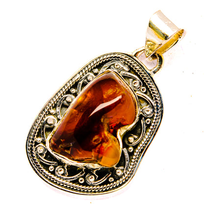 Mexican Fire Agate Pendants handcrafted by Ana Silver Co - PD31071 - Photo 2