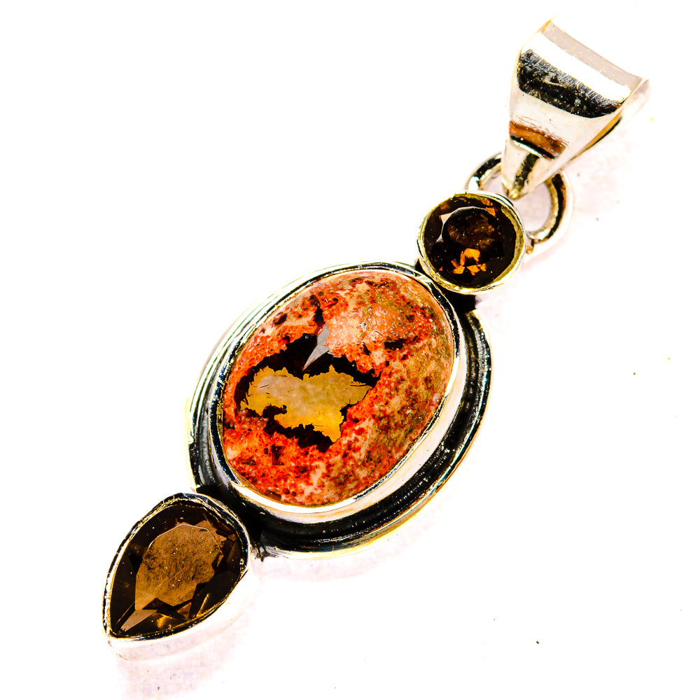 Mexican Fire Opal Pendants handcrafted by Ana Silver Co - PD31086 - Photo 2