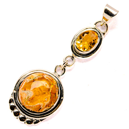 Mexican Fire Opal Pendants handcrafted by Ana Silver Co - PD31093 - Photo 2