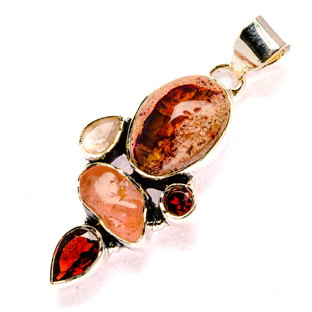 Mexican Fire Opal Pendants handcrafted by Ana Silver Co - PD31098 - Photo 2