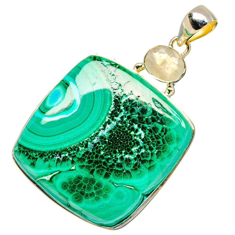 Malachite Pendants handcrafted by Ana Silver Co - PD31102 - Photo 2