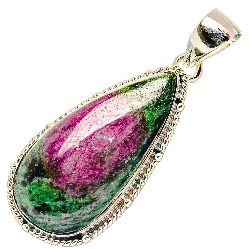 Ruby Zoisite Pendants handcrafted by Ana Silver Co - PD31130 - Photo 2