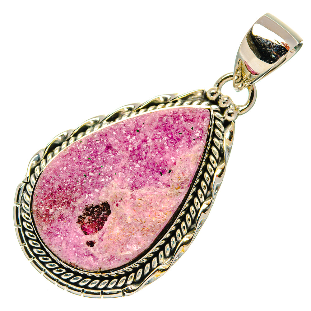 Cobalto Calcite Druzy Pendants handcrafted by Ana Silver Co - PD31136 - Photo 2