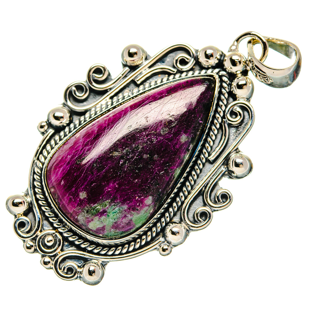 Ruby Zoisite Pendants handcrafted by Ana Silver Co - PD31141 - Photo 2