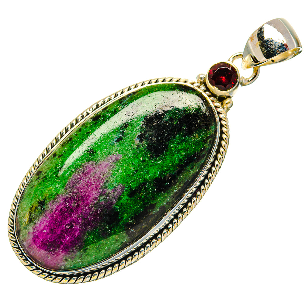 Ruby Zoisite Pendants handcrafted by Ana Silver Co - PD31153 - Photo 2