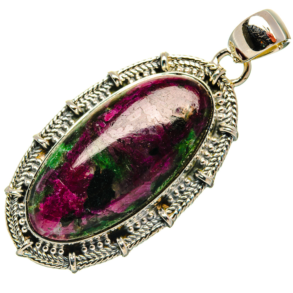 Ruby Zoisite Pendants handcrafted by Ana Silver Co - PD31155 - Photo 2
