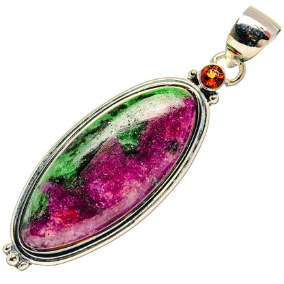 Ruby Zoisite Pendants handcrafted by Ana Silver Co - PD31156 - Photo 2