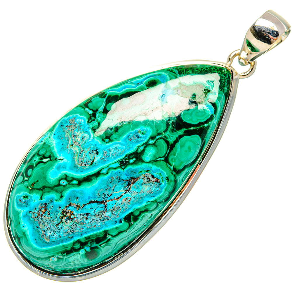 Chrysocolla In Malachite Pendants handcrafted by Ana Silver Co - PD31167 - Photo 2
