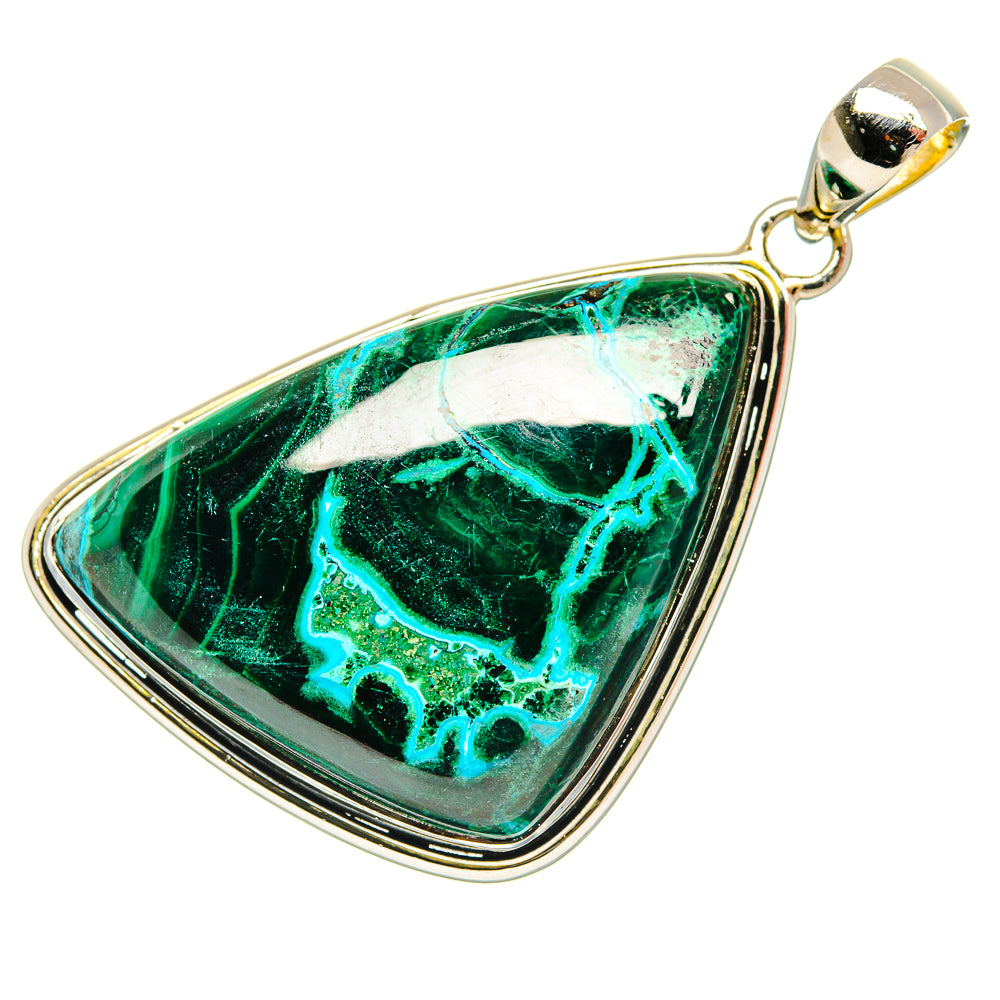 Malachite In Chrysocolla Pendants handcrafted by Ana Silver Co - PD31183 - Photo 2
