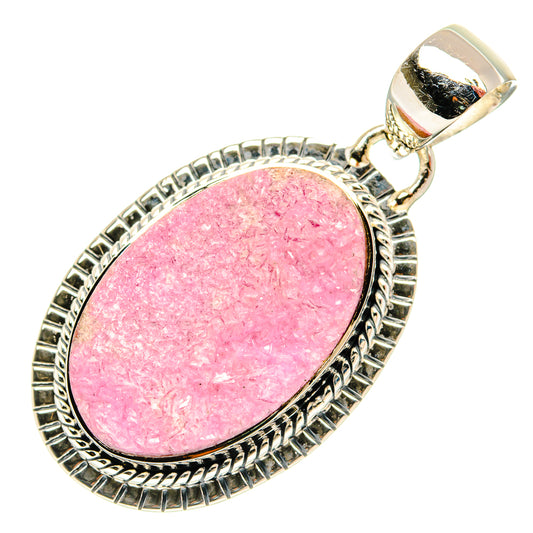 Cobalto Calcite Druzy Pendants handcrafted by Ana Silver Co - PD31191 - Photo 2