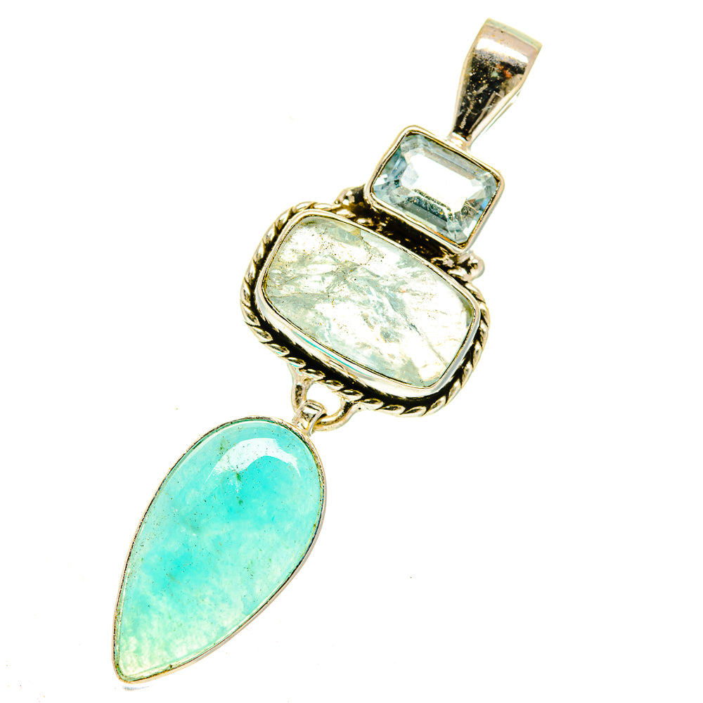 Peruvian Amazonite Pendants handcrafted by Ana Silver Co - PD3120
