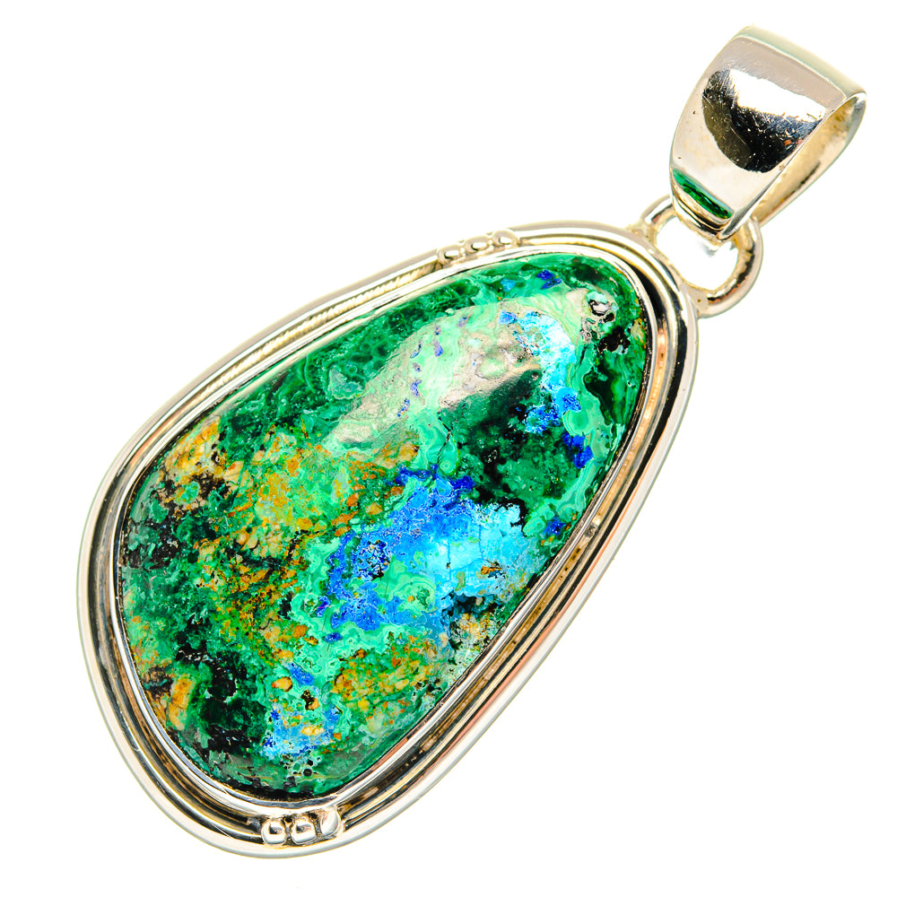 Azurite In Malachite Pendants handcrafted by Ana Silver Co - PD31209 - Photo 2