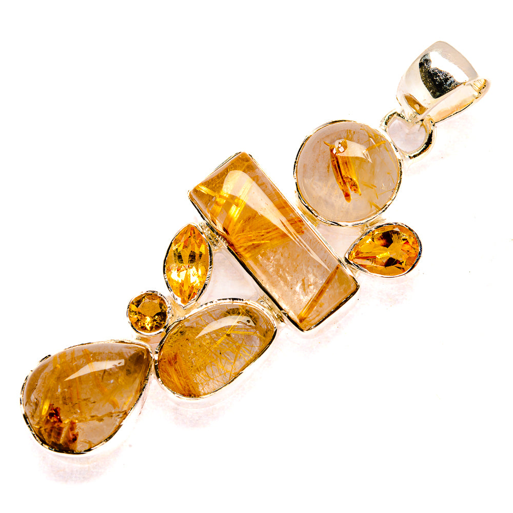 Rutilated Quartz Pendants handcrafted by Ana Silver Co - PD31233 - Photo 2