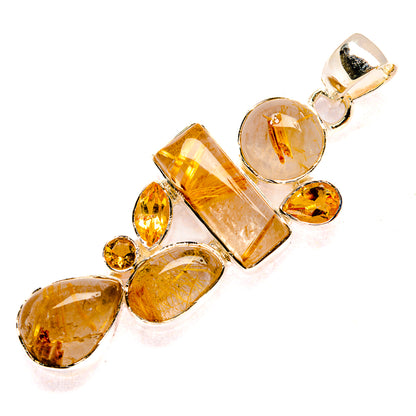 Rutilated Quartz Pendants handcrafted by Ana Silver Co - PD31233 - Photo 2