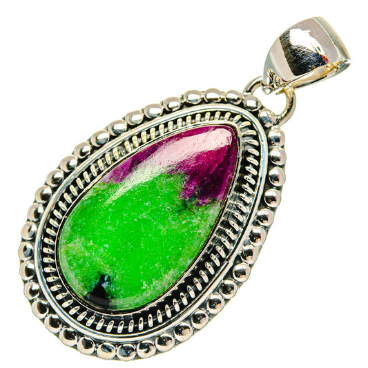 Ruby Zoisite Pendants handcrafted by Ana Silver Co - PD31279 - Photo 2