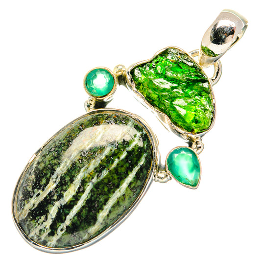 Green Vein Jasper Pendants handcrafted by Ana Silver Co - PD31288 - Photo 2