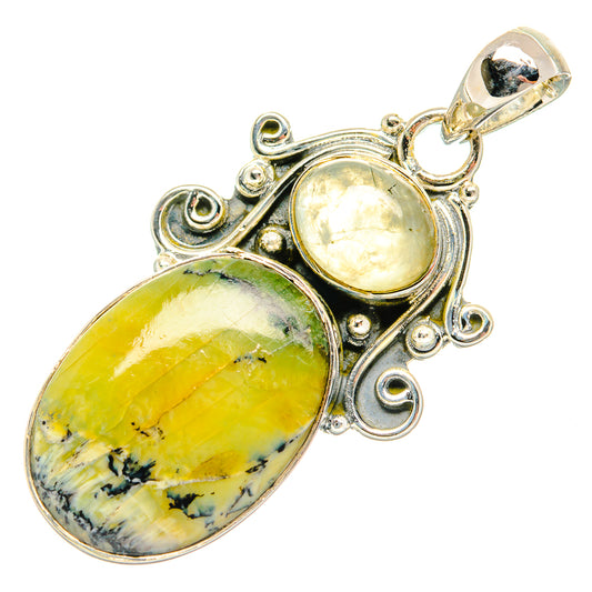 African Green Opal Pendants handcrafted by Ana Silver Co - PD31289 - Photo 2