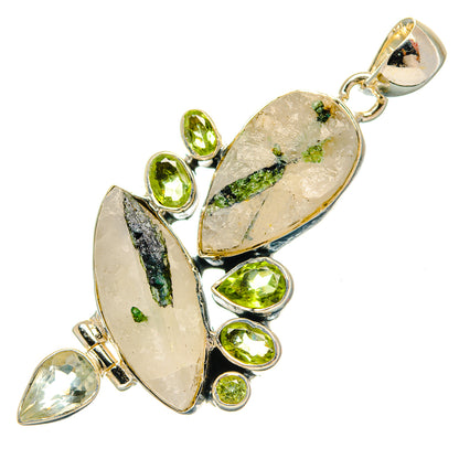 Green Tourmaline In Quartz Pendants handcrafted by Ana Silver Co - PD31305 - Photo 2