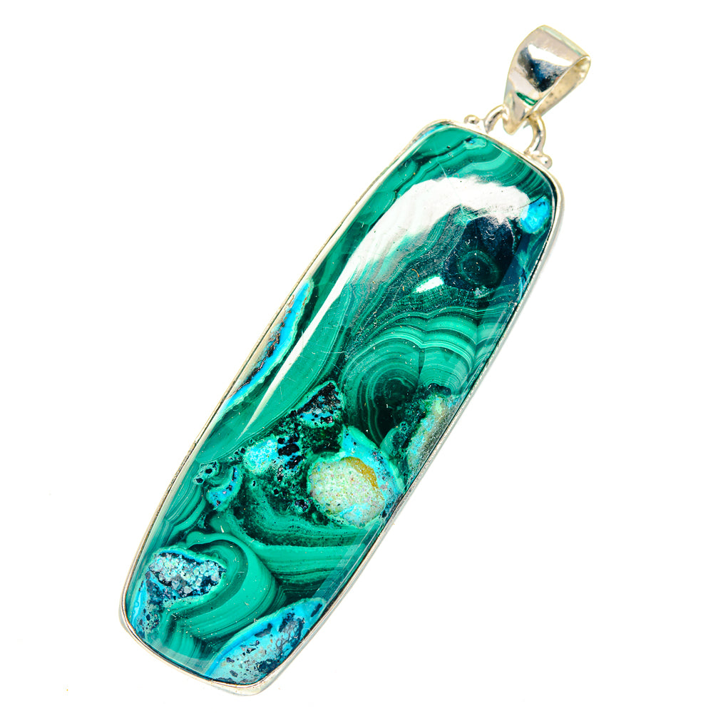 Malachite In Chrysocolla Pendants handcrafted by Ana Silver Co - PD3133