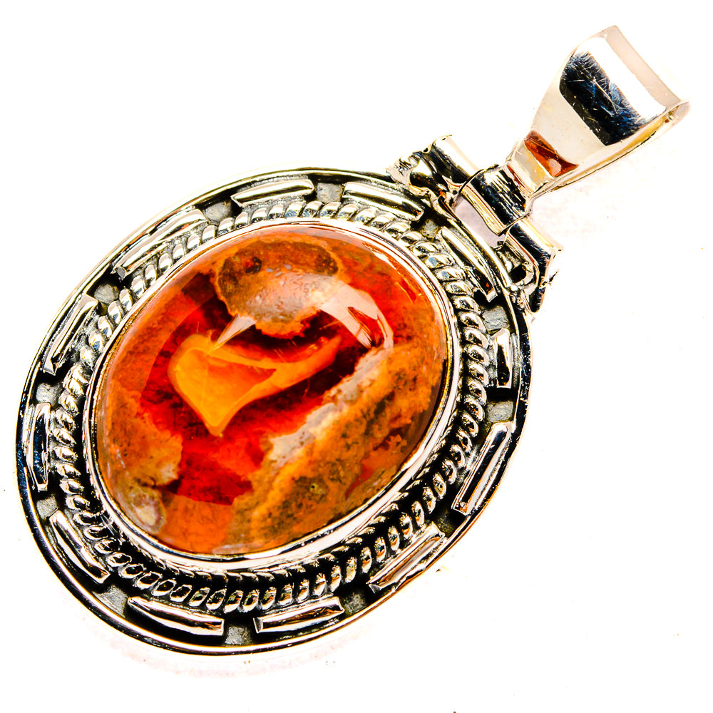 Mexican Fire Opal Pendants handcrafted by Ana Silver Co - PD31416 - Photo 2