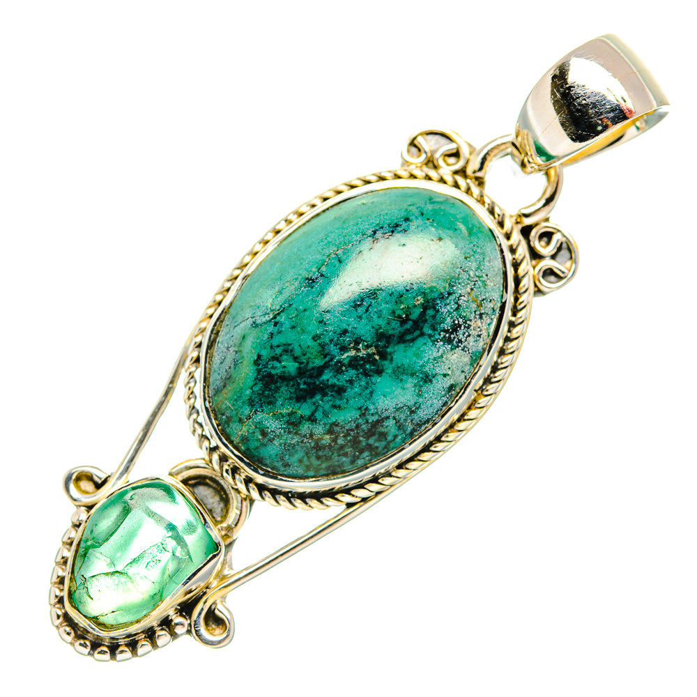 Tibetan Turquoise Pendants handcrafted by Ana Silver Co - PD31455 - Photo 2