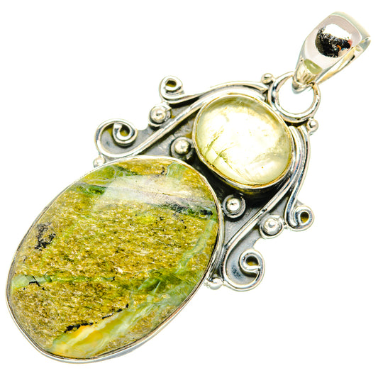 African Green Opal Pendants handcrafted by Ana Silver Co - PD31457 - Photo 2