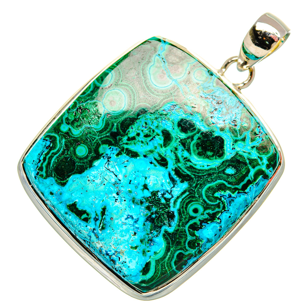 Malachite In Chrysocolla Pendants handcrafted by Ana Silver Co - PD31460 - Photo 2