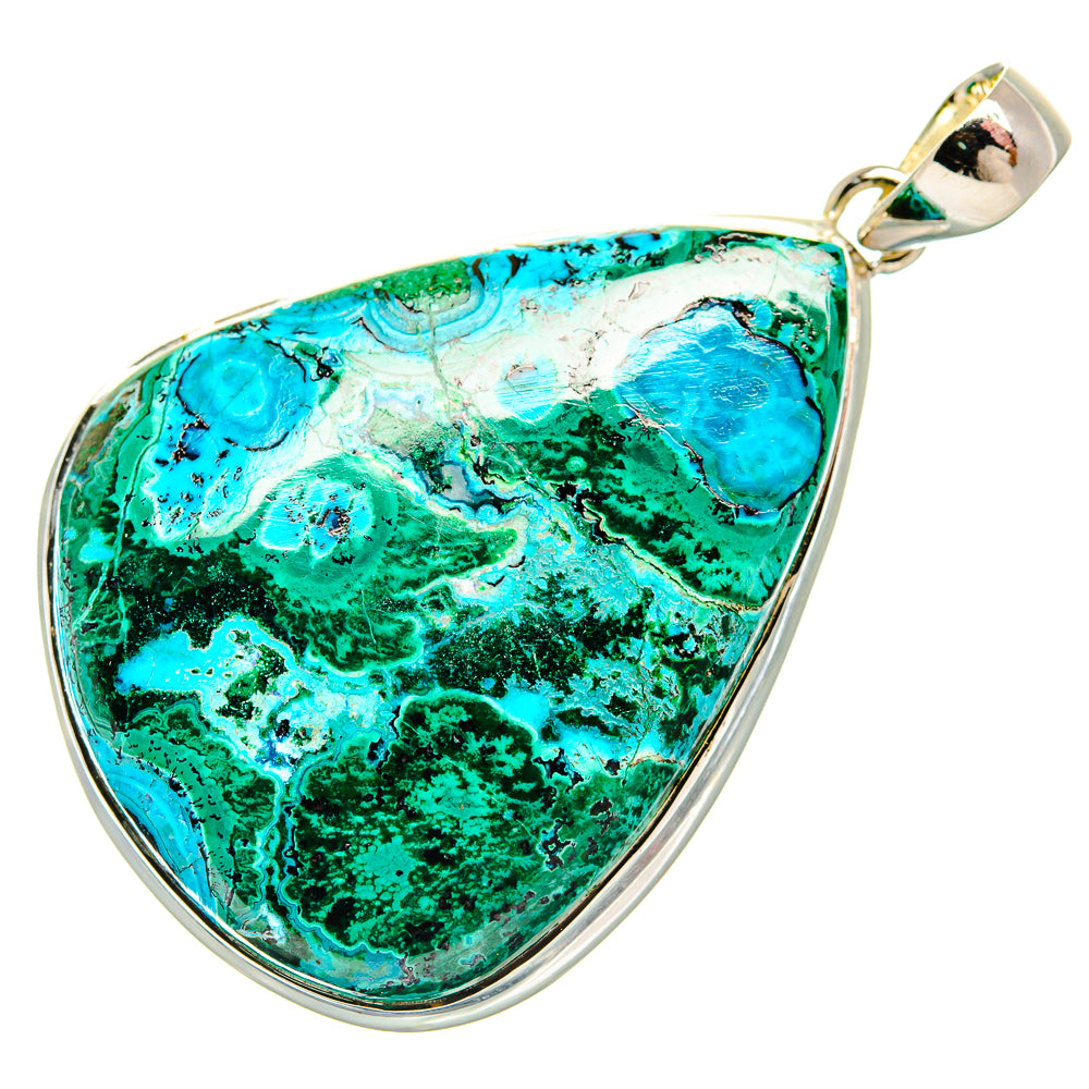 Malachite In Chrysocolla Pendants handcrafted by Ana Silver Co - PD31466 - Photo 2