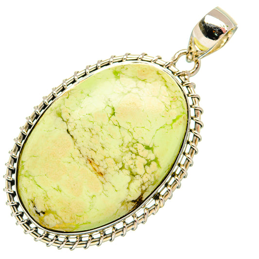 Lemon Chrysoprase Pendants handcrafted by Ana Silver Co - PD31473 - Photo 2