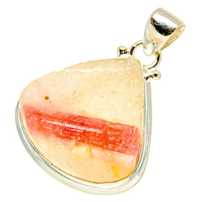 Pink Tourmaline In Quartz Pendants handcrafted by Ana Silver Co - PD3149