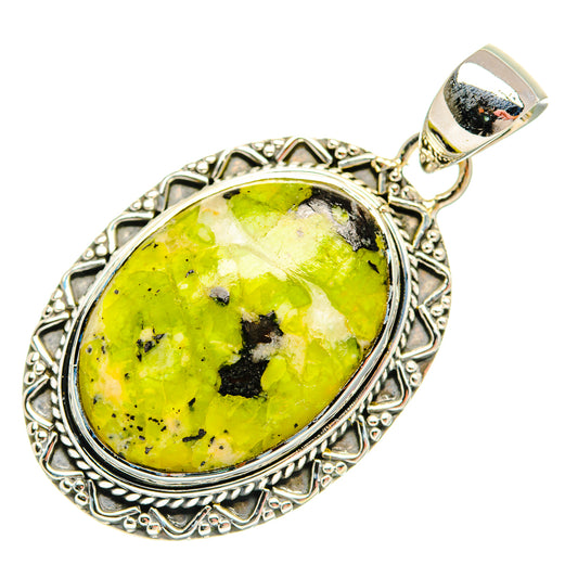 African Green Opal Pendants handcrafted by Ana Silver Co - PD31495 - Photo 2