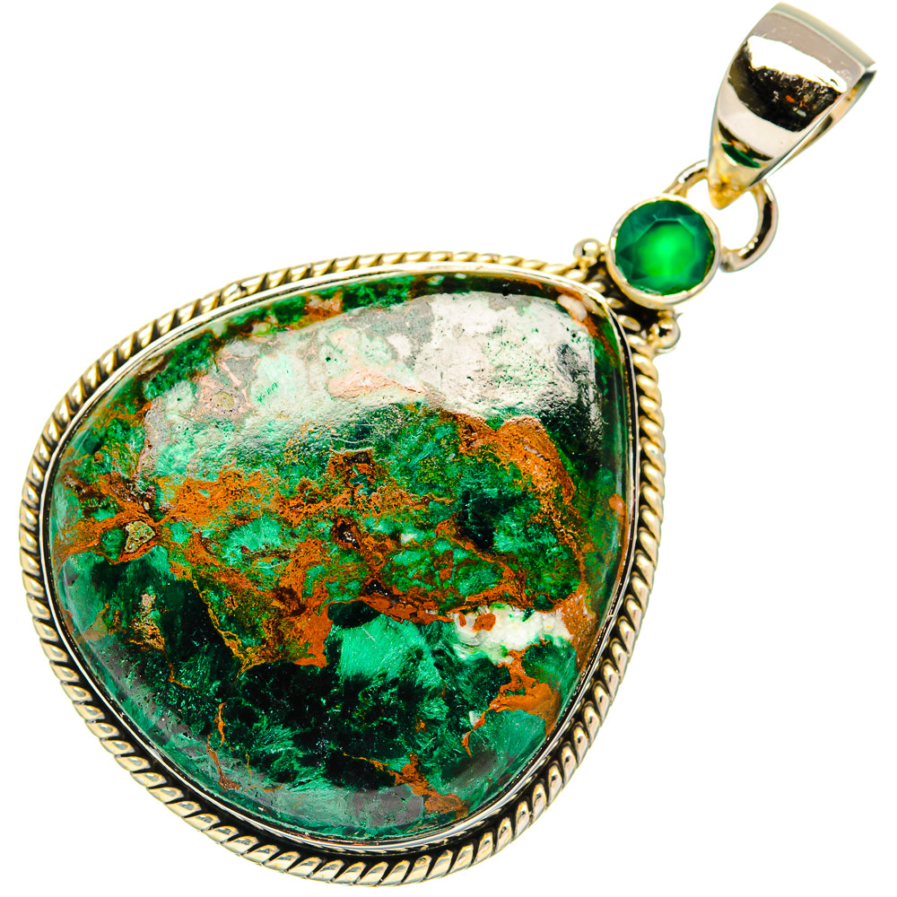 Green Moss Agate Pendants handcrafted by Ana Silver Co - PD31624 - Photo 2