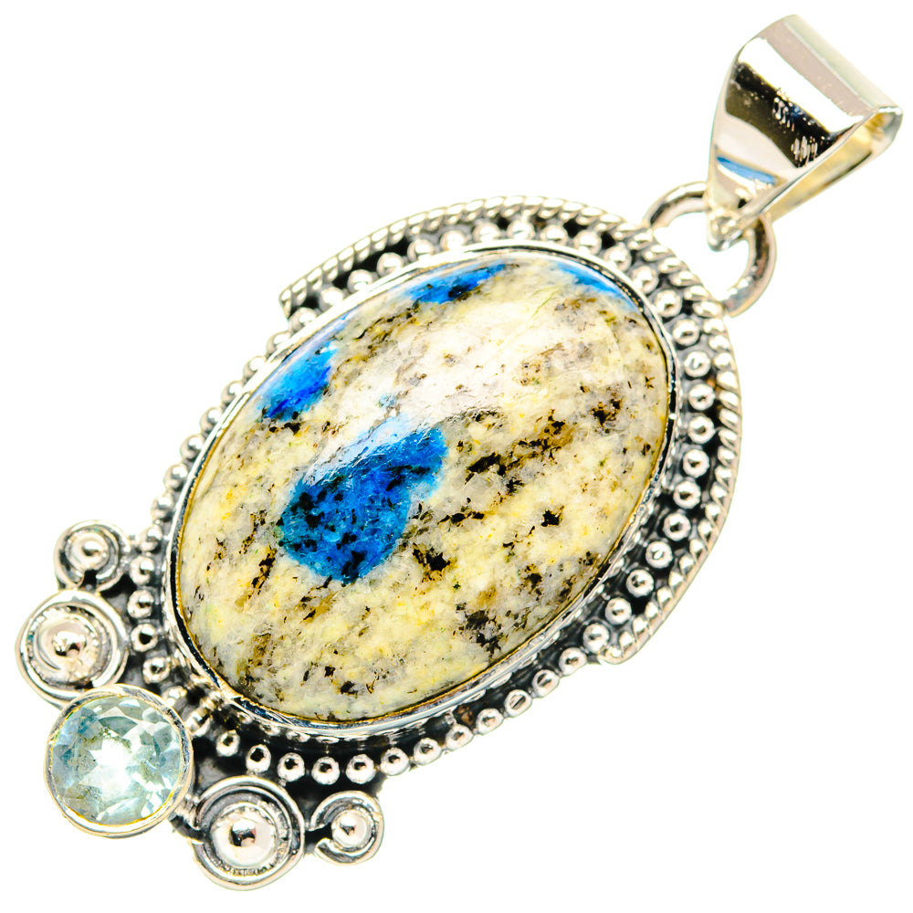 Chrysocolla In Malachite Pendants handcrafted by Ana Silver Co - PD31658 - Photo 2