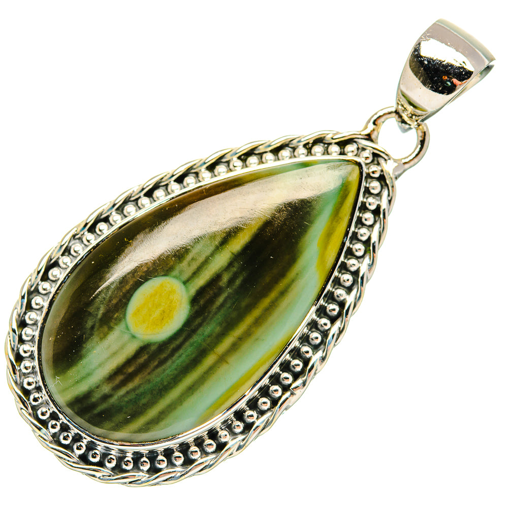 Kingman Pink Dahlia Turquoise Pendants handcrafted by Ana Silver Co - PD31680 - Photo 2