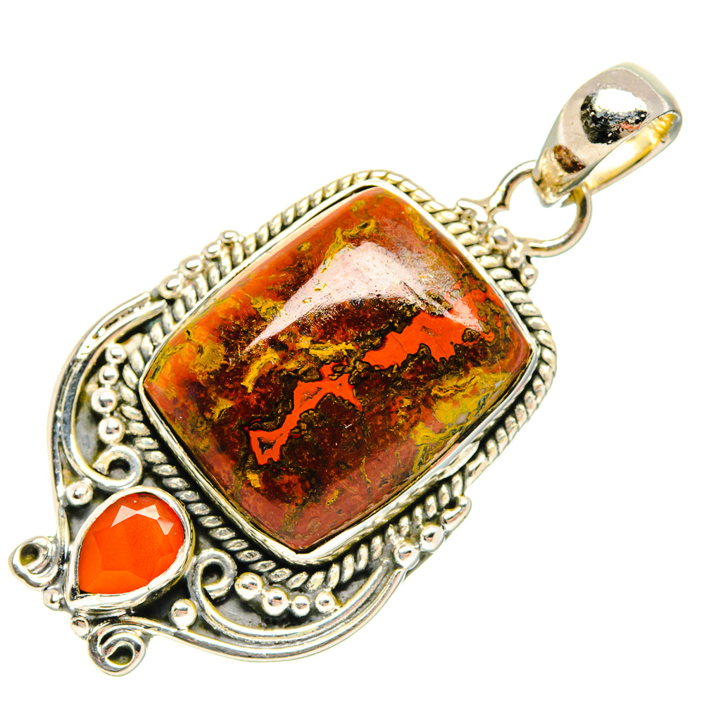 Peruvian Chrysocolla Pendants handcrafted by Ana Silver Co - PD31700 - Photo 2