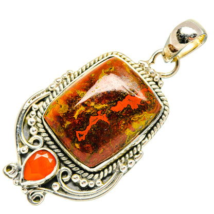 Peruvian Chrysocolla Pendants handcrafted by Ana Silver Co - PD31700 - Photo 2