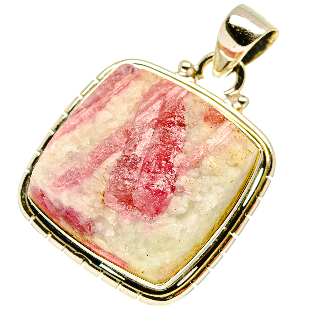 Pink Tourmaline In Quartz Pendants handcrafted by Ana Silver Co - PD3175