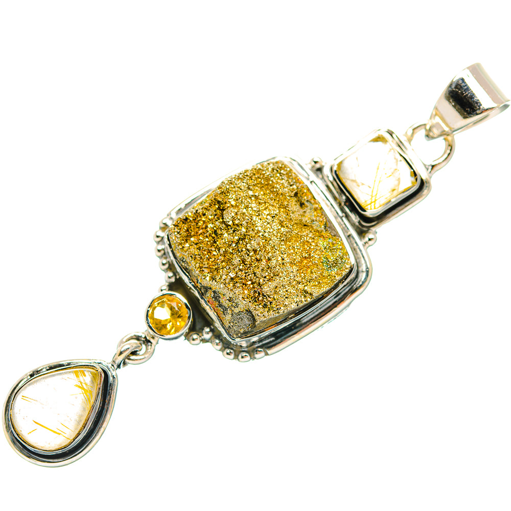 Green Moss Agate Pendants handcrafted by Ana Silver Co - PD31837 - Photo 2