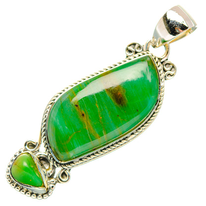 Green Moss Agate Pendants handcrafted by Ana Silver Co - PD31838 - Photo 2