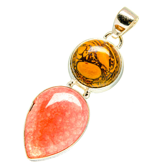 Pink Agate Pendants handcrafted by Ana Silver Co - PD3186