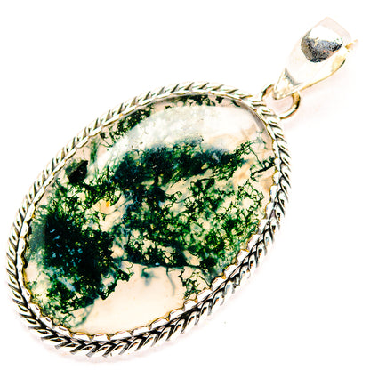 Green Moss Agate Pendants handcrafted by Ana Silver Co - PD31883 - Photo 2