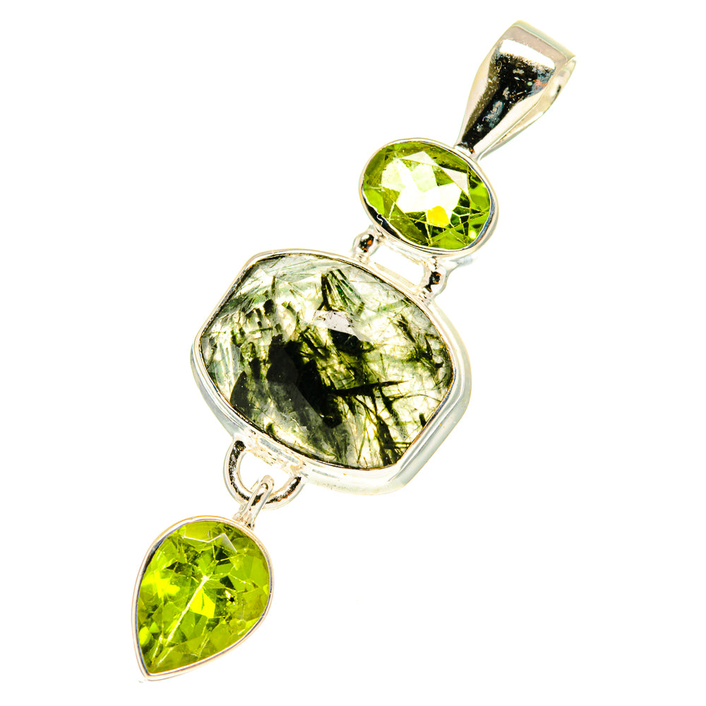 Green Moss Agate Pendants handcrafted by Ana Silver Co - PD3193