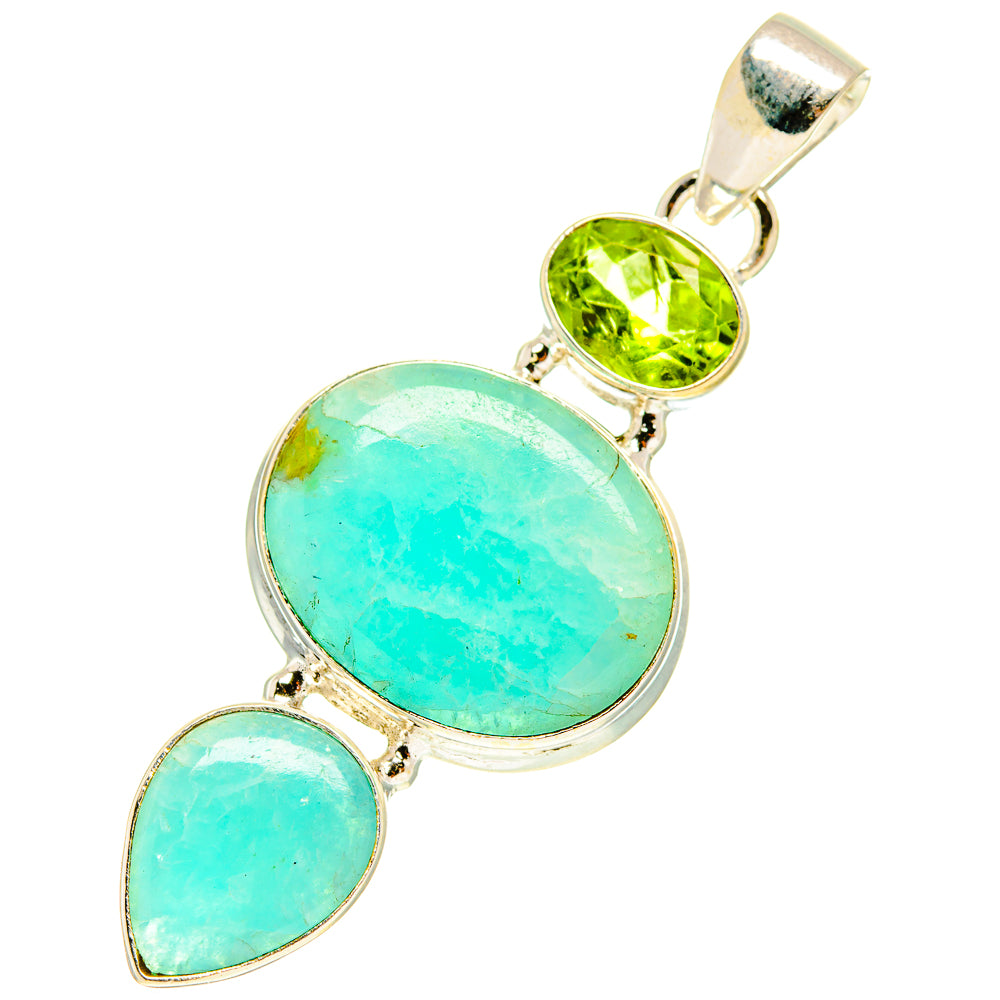 Peruvian Amazonite Pendants handcrafted by Ana Silver Co - PD3195