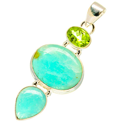 Peruvian Amazonite Pendants handcrafted by Ana Silver Co - PD3195