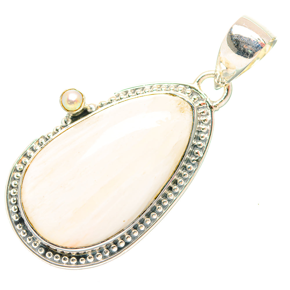White Scolecite Pendants handcrafted by Ana Silver Co - PD31970 - Photo 2